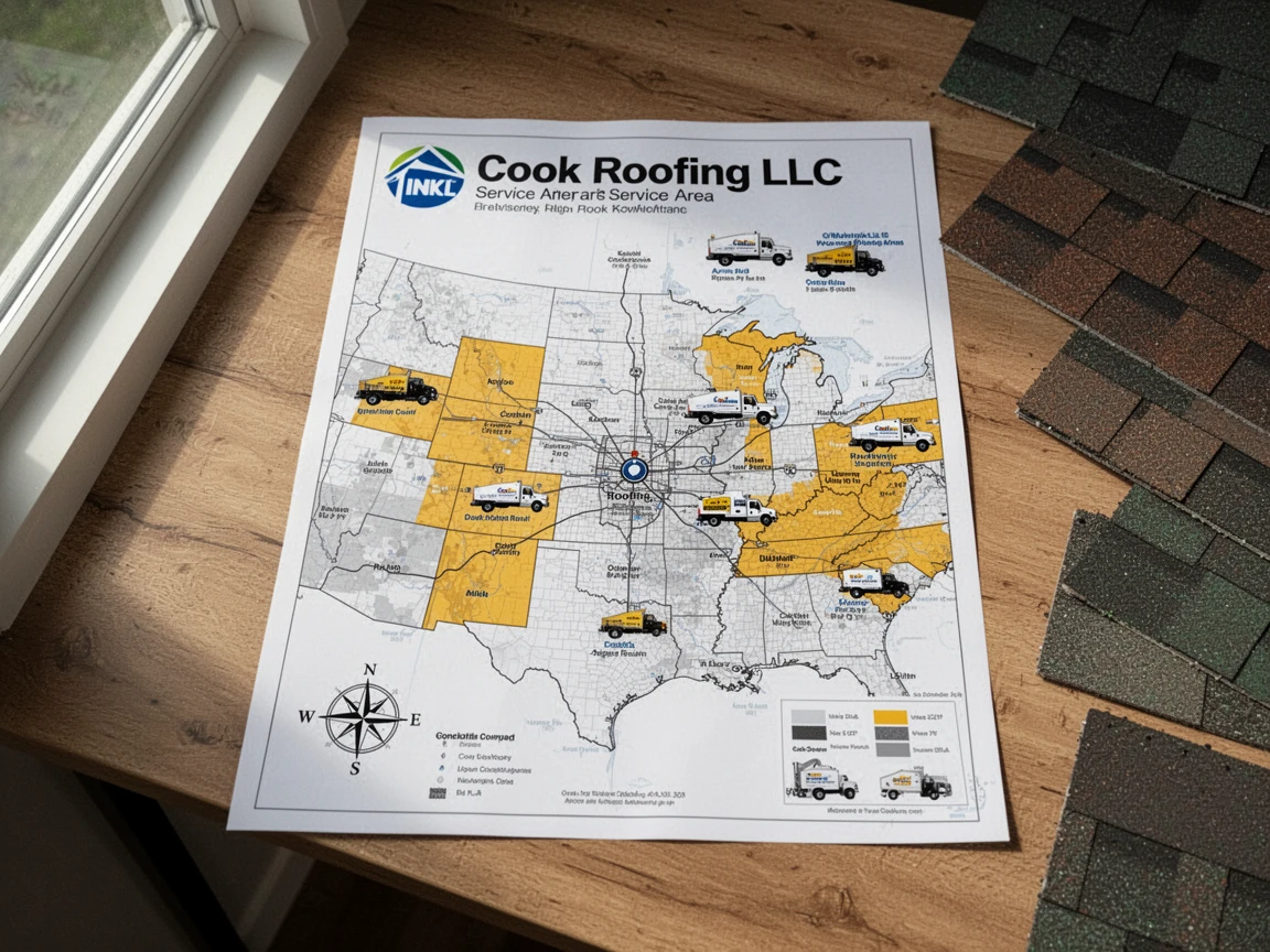 Roofing Service Areas Map